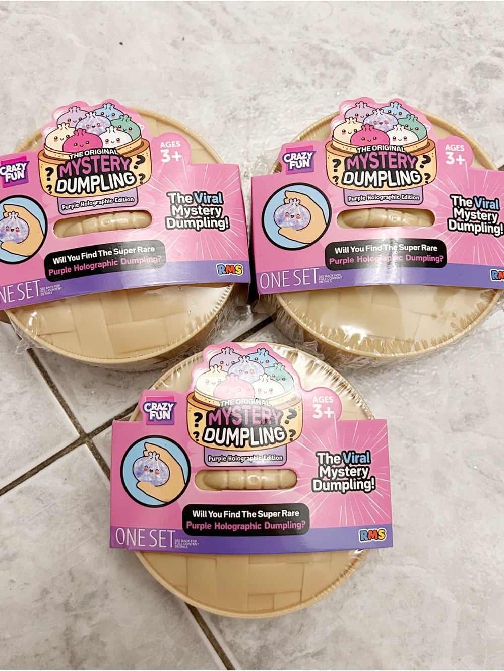 VIRAL Crazy Fun Mystery Dumplings Purple Holographic Series - Lot of 3 SEALED